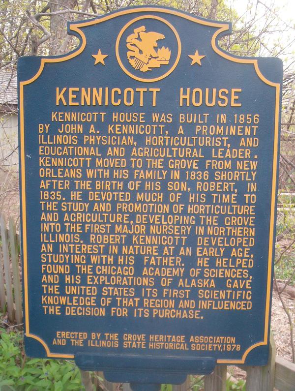 Kennicott House Illinois Historical Markers on