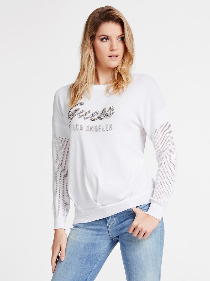 PULLOVER VISKOSEMIX FRONTLOGO Guess offizieller