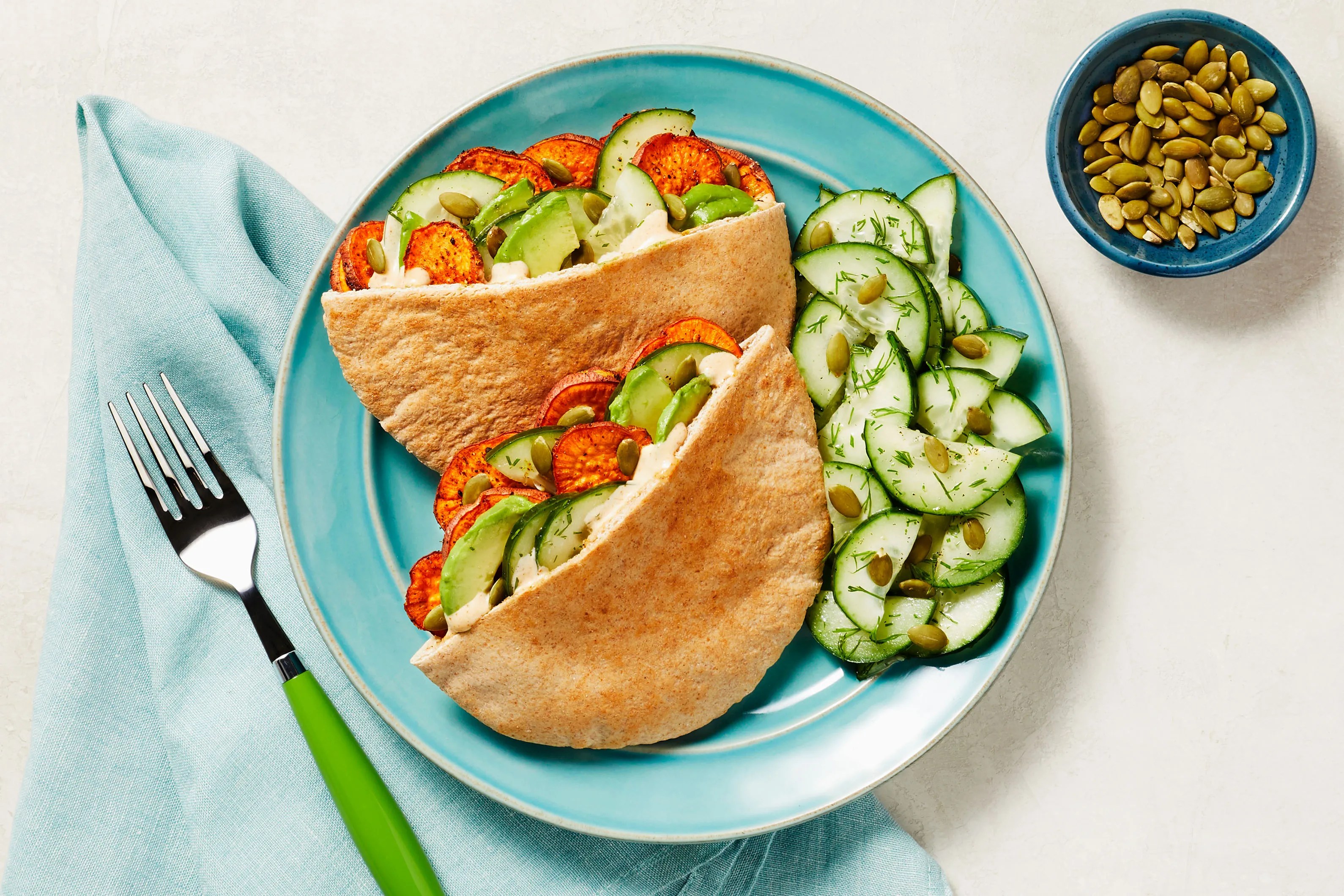 Harissa Sweet Potato Pitas Recipe HelloFresh