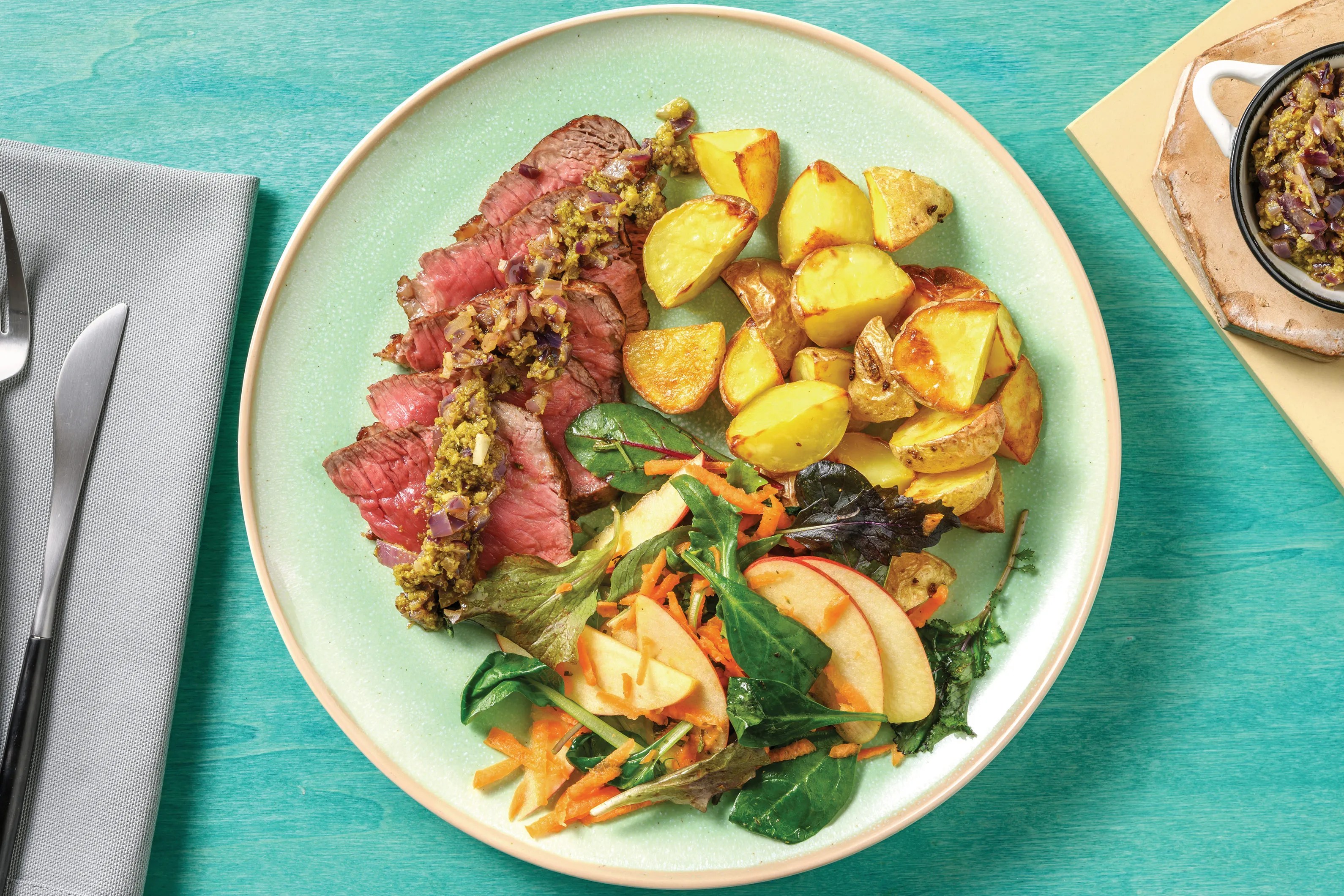 Roasted Lamb Rump & Pesto Butter Sauce Recipe HelloFresh