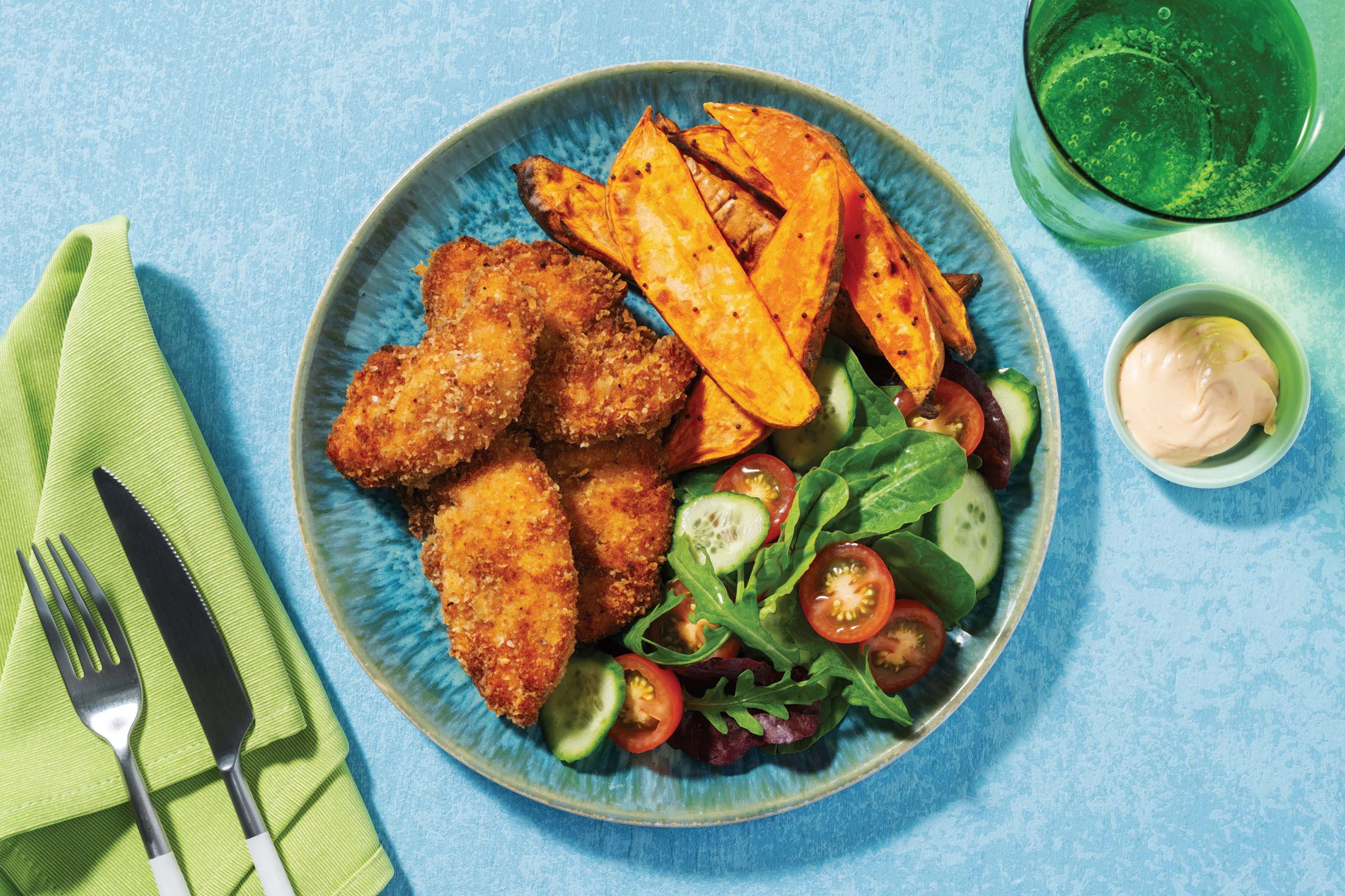 Quick Tandoori Crumbed Chicken & Garden Salad Recipe HelloFresh