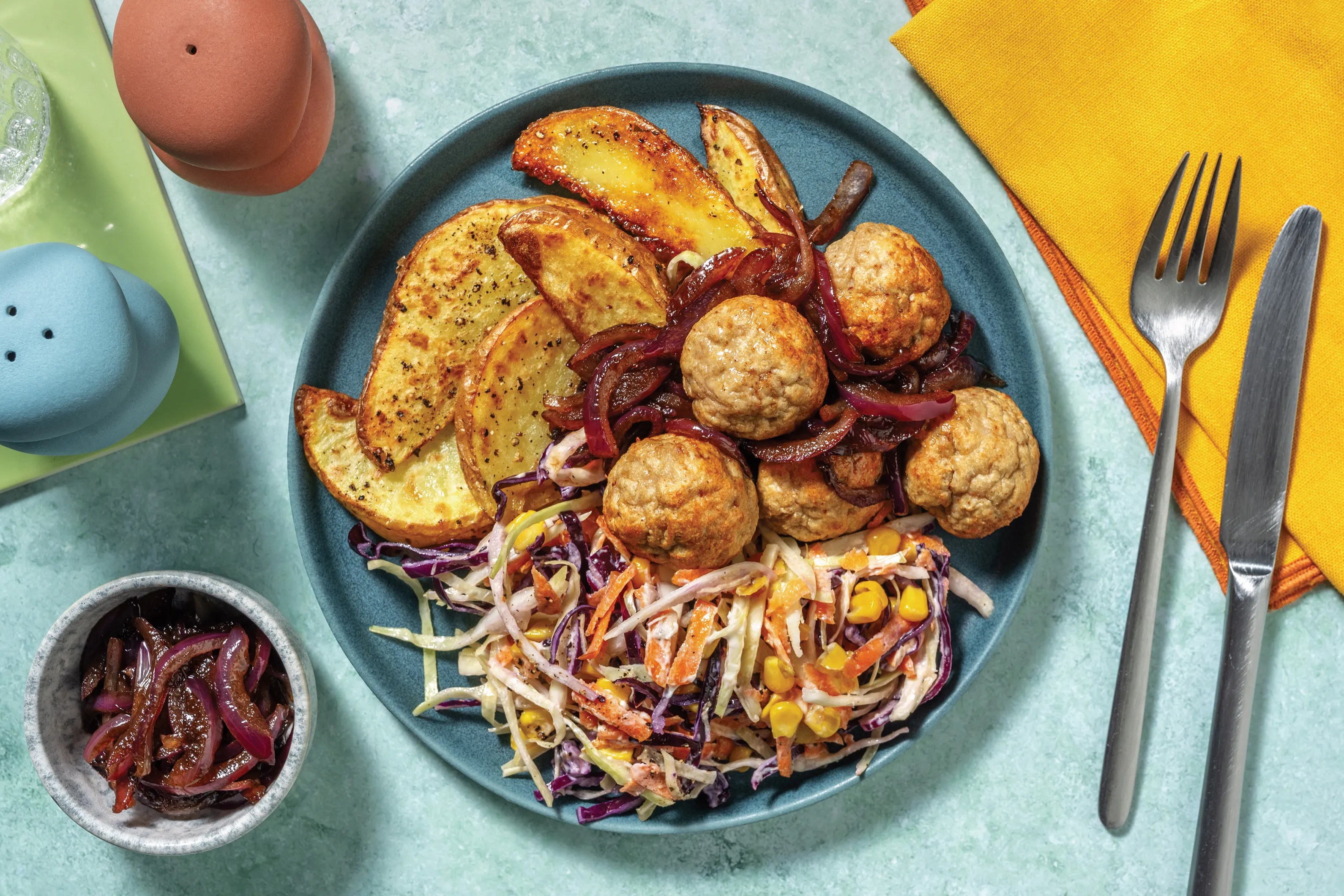 Spiced Beef Meatball & Caramelised Onion Recipe HelloFresh