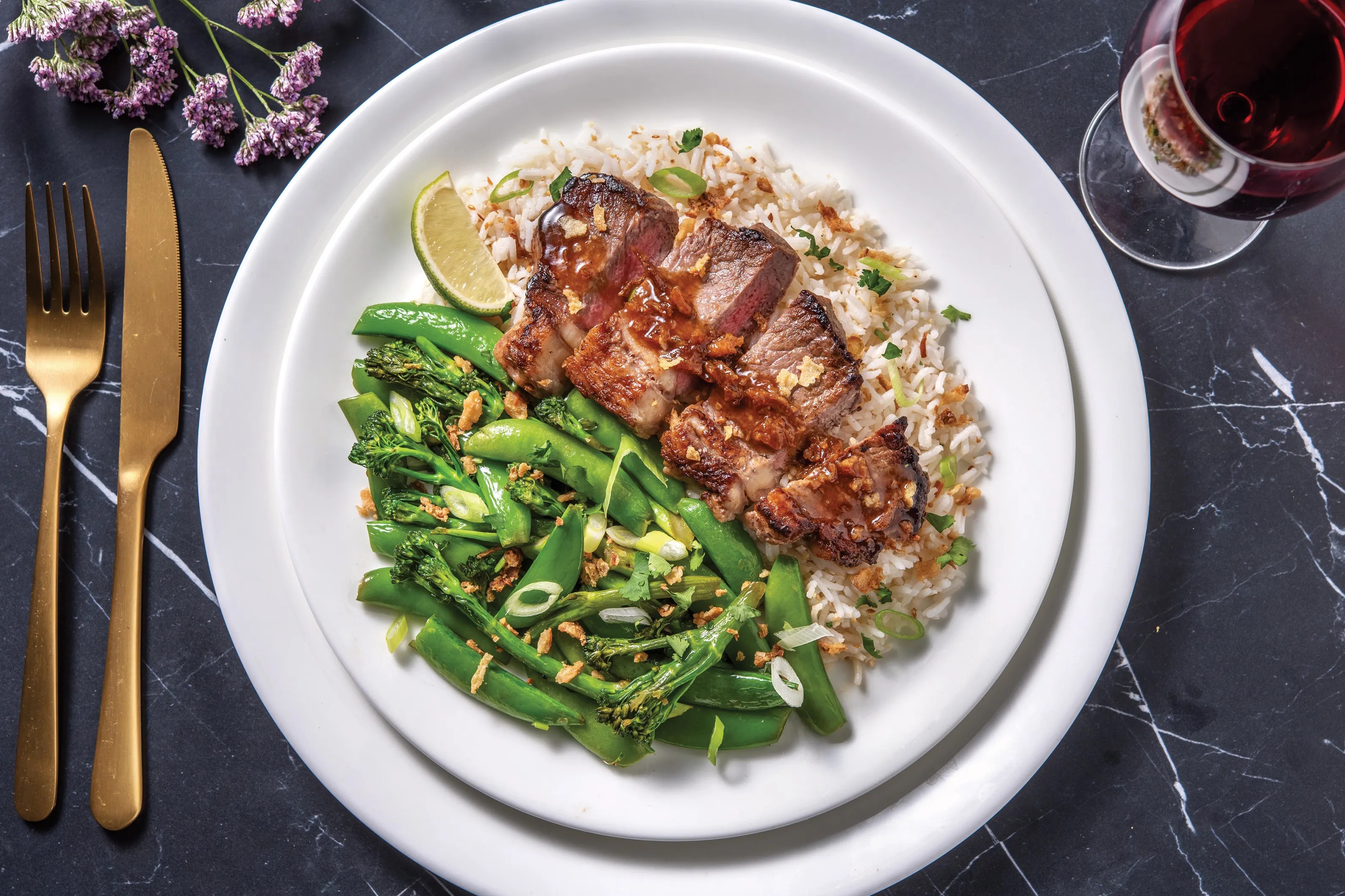 Oyster Sauce Sirloin & GingerSoy Greens Recipe HelloFresh