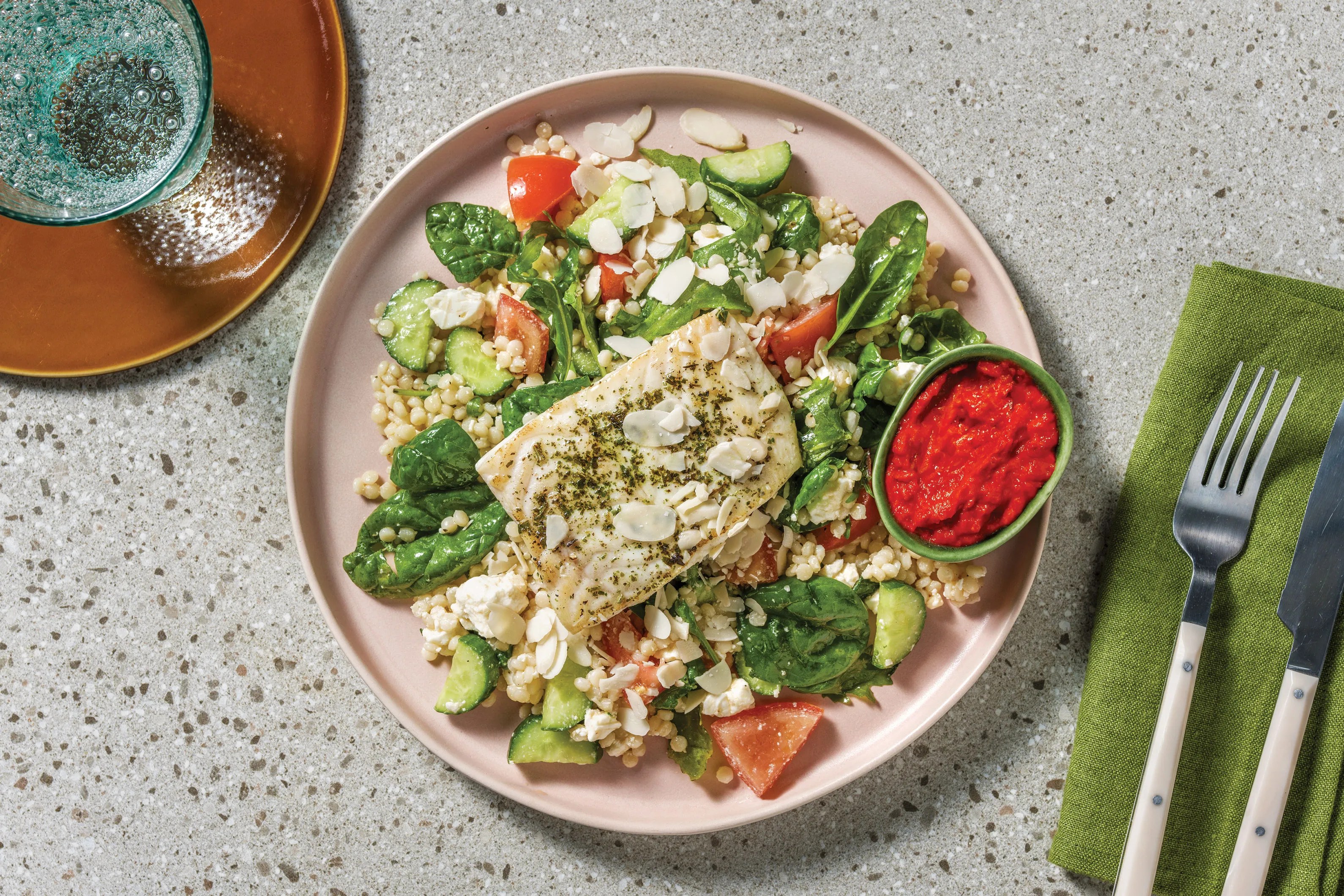 Quick GarlicHerb White Fish & Capsicum Relish Recipe HelloFresh