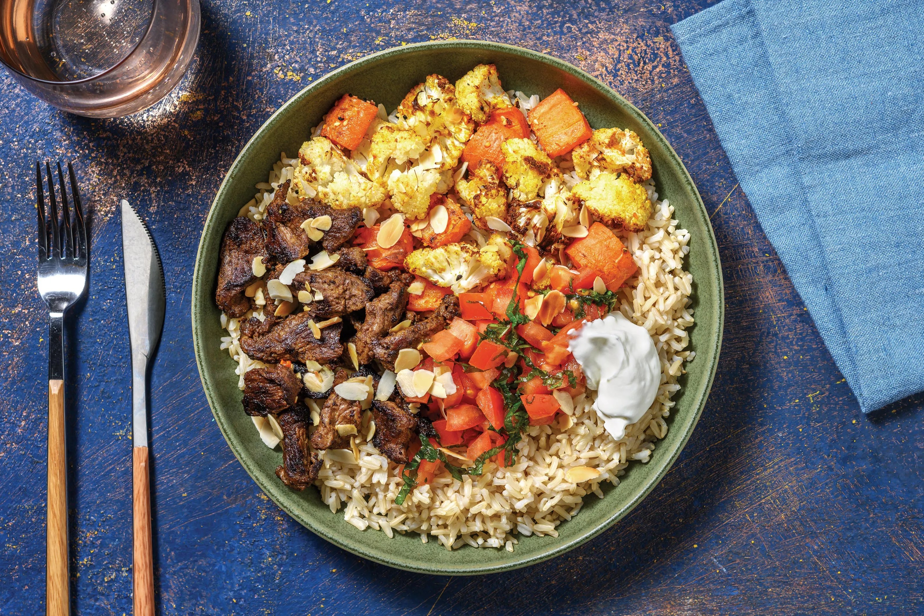 Double Chermoula Beef & Brown Rice Bowl Recipe HelloFresh