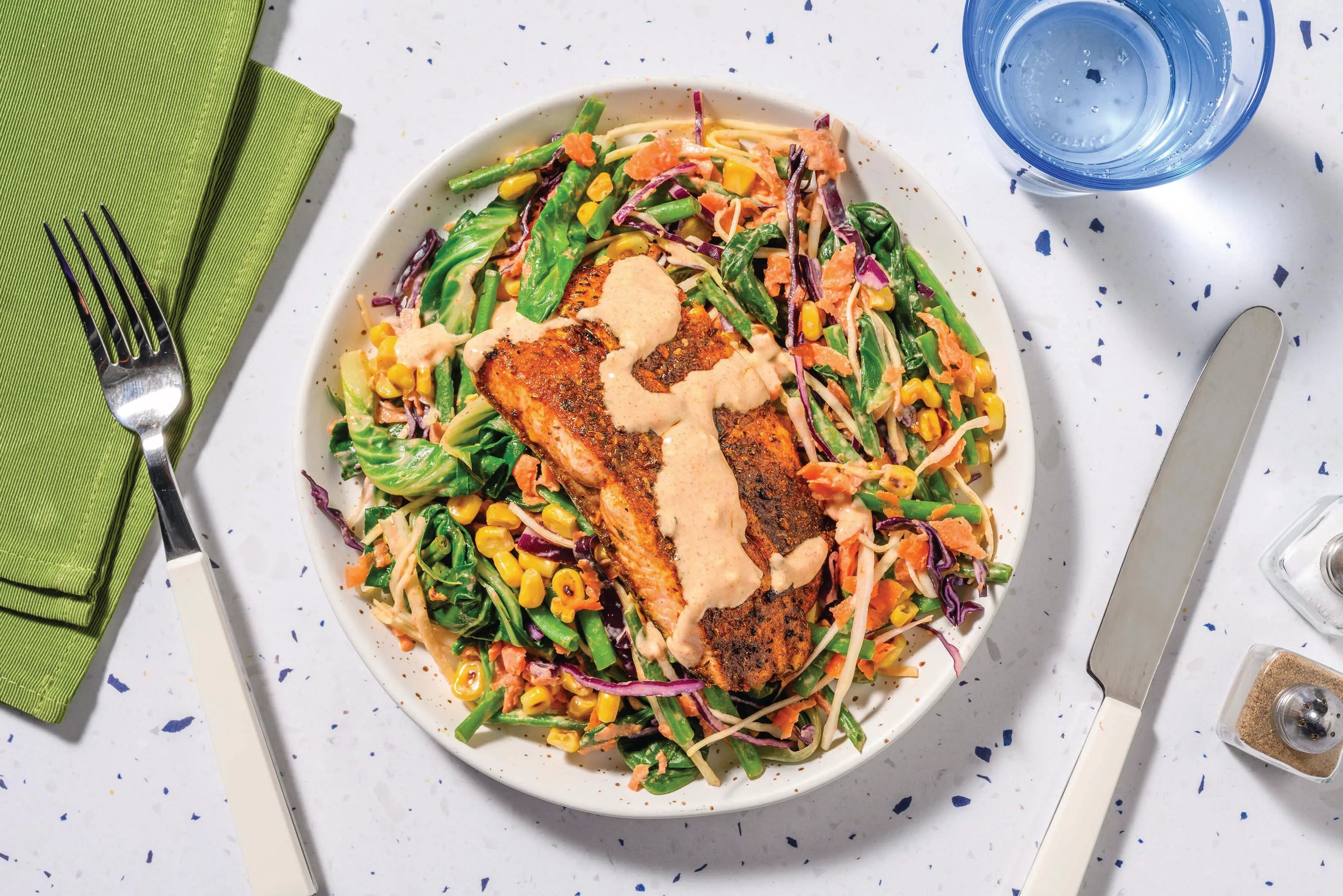Mexican Seared Salmon & Pea Pod Slaw Recipe HelloFresh