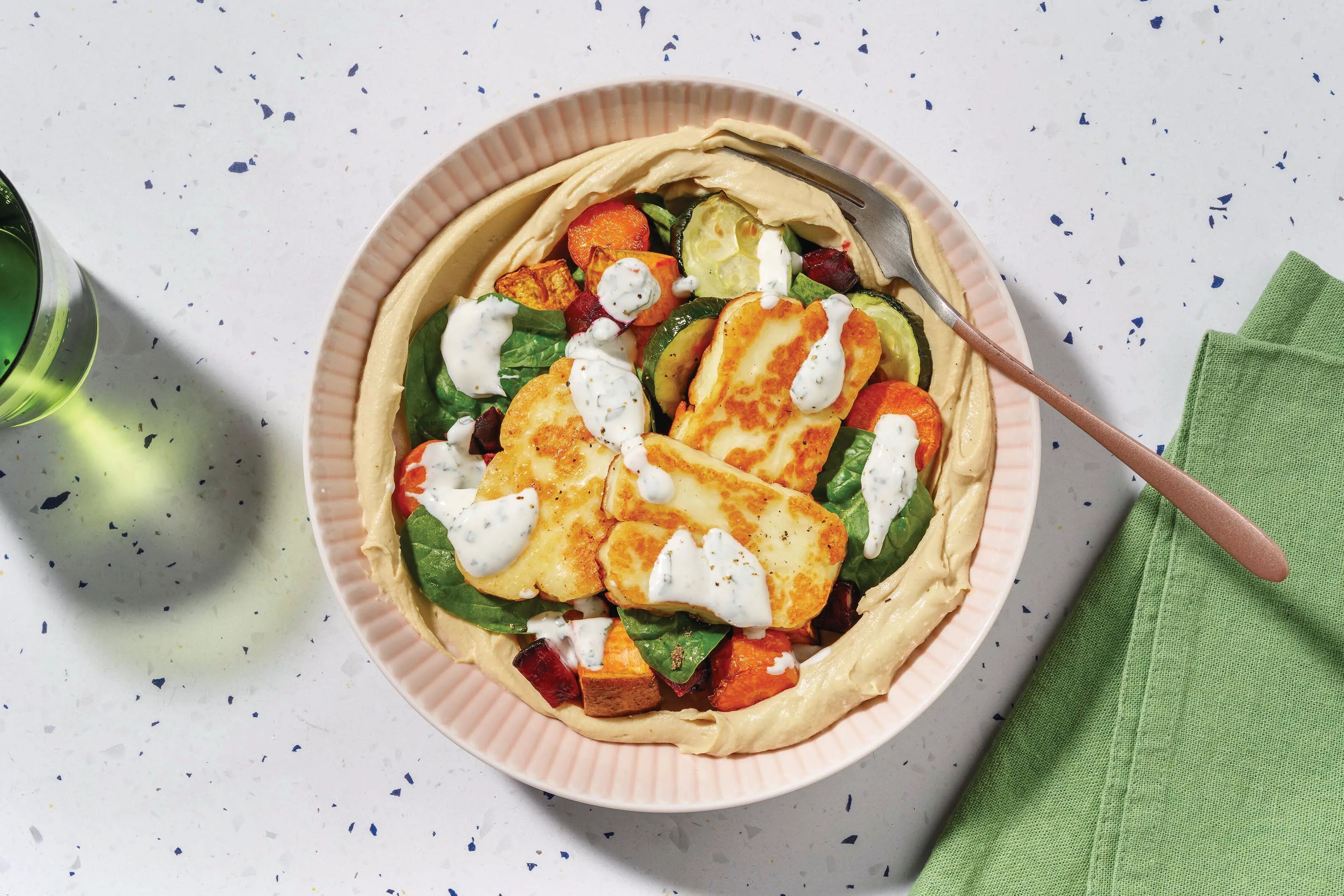 Chicken, Haloumi & Roasted Veg Bowl Recipe HelloFresh