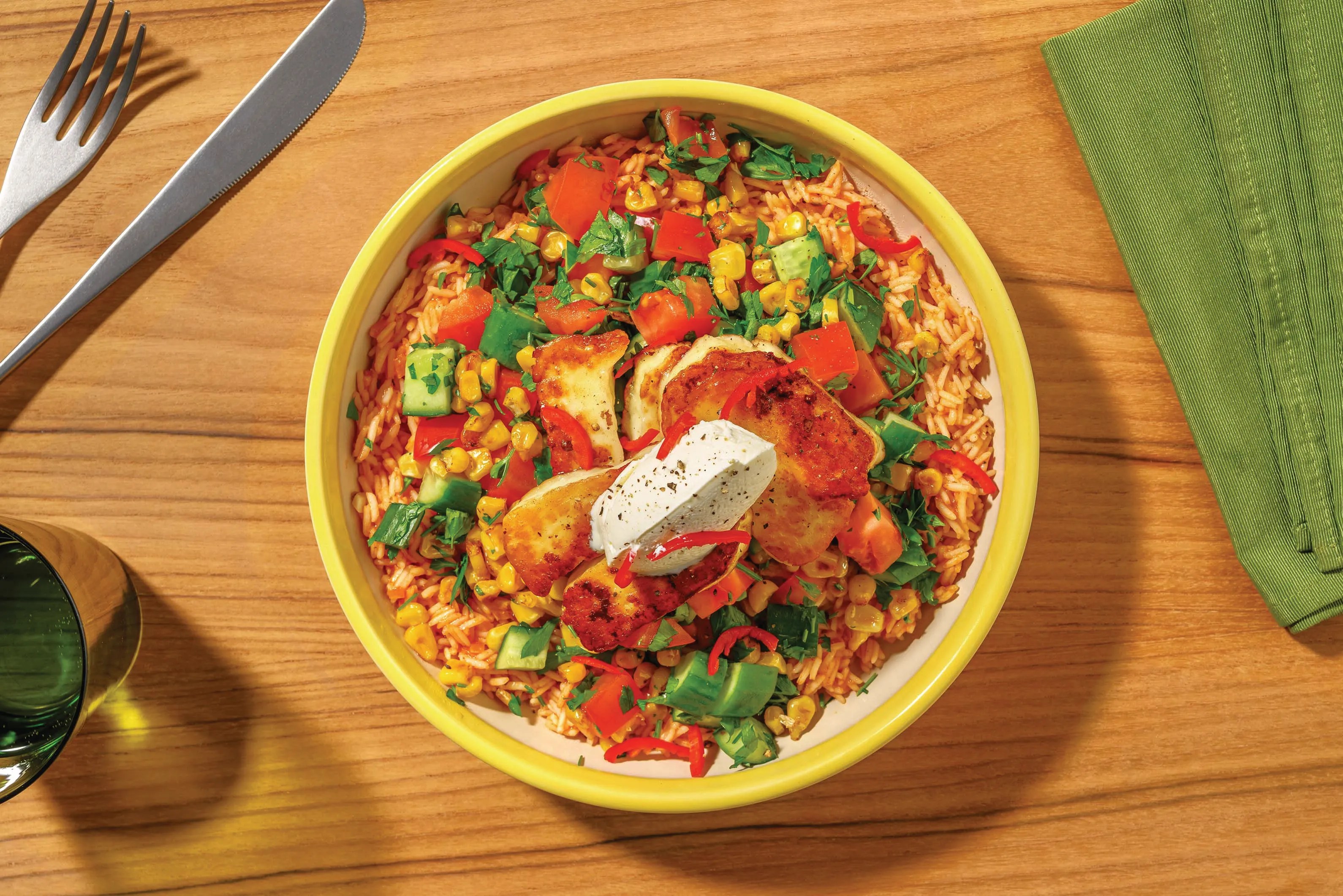 Mexican Rice & Haloumi Bowl Recipe HelloFresh