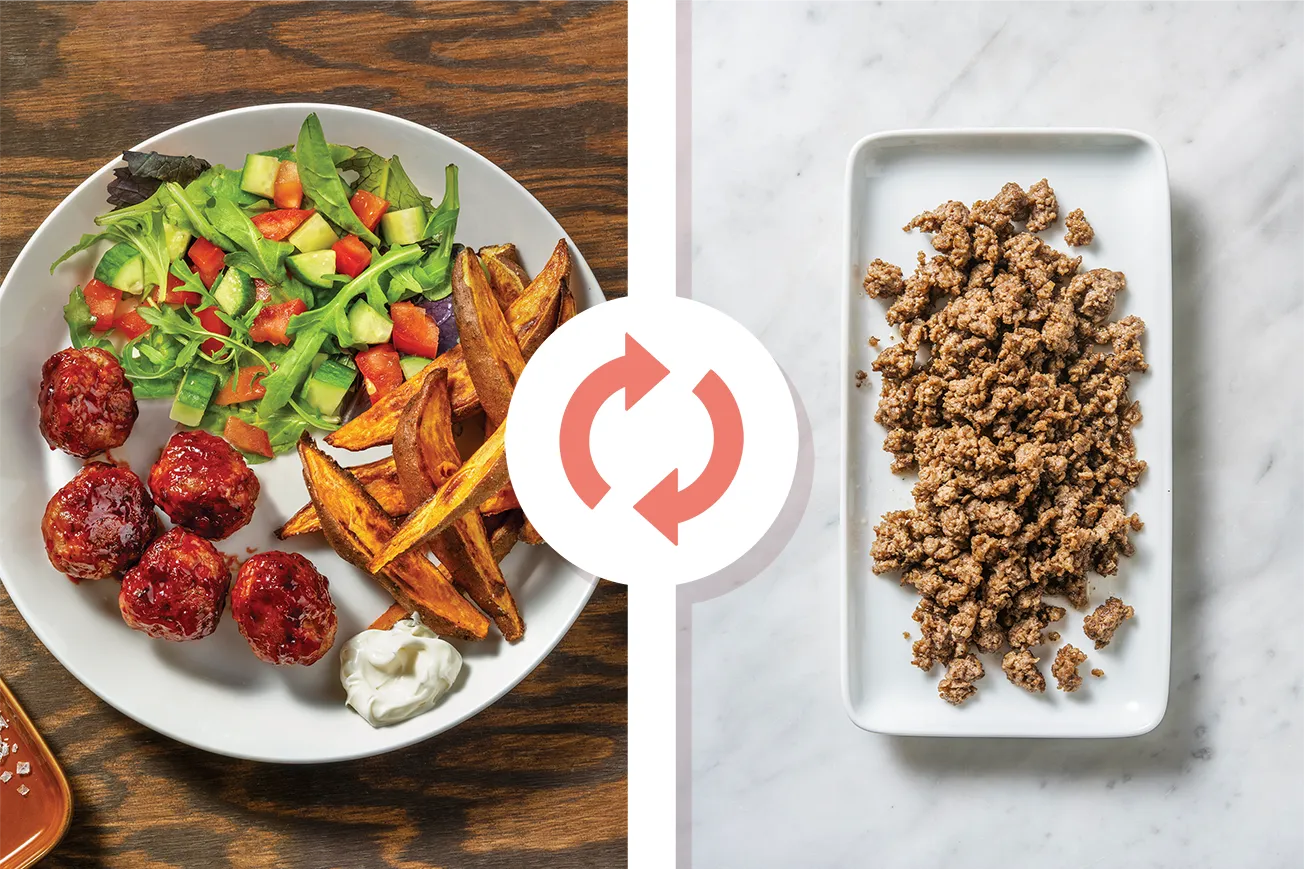 BBQ & CherryGlazed Beef Meatballs Recipe HelloFresh