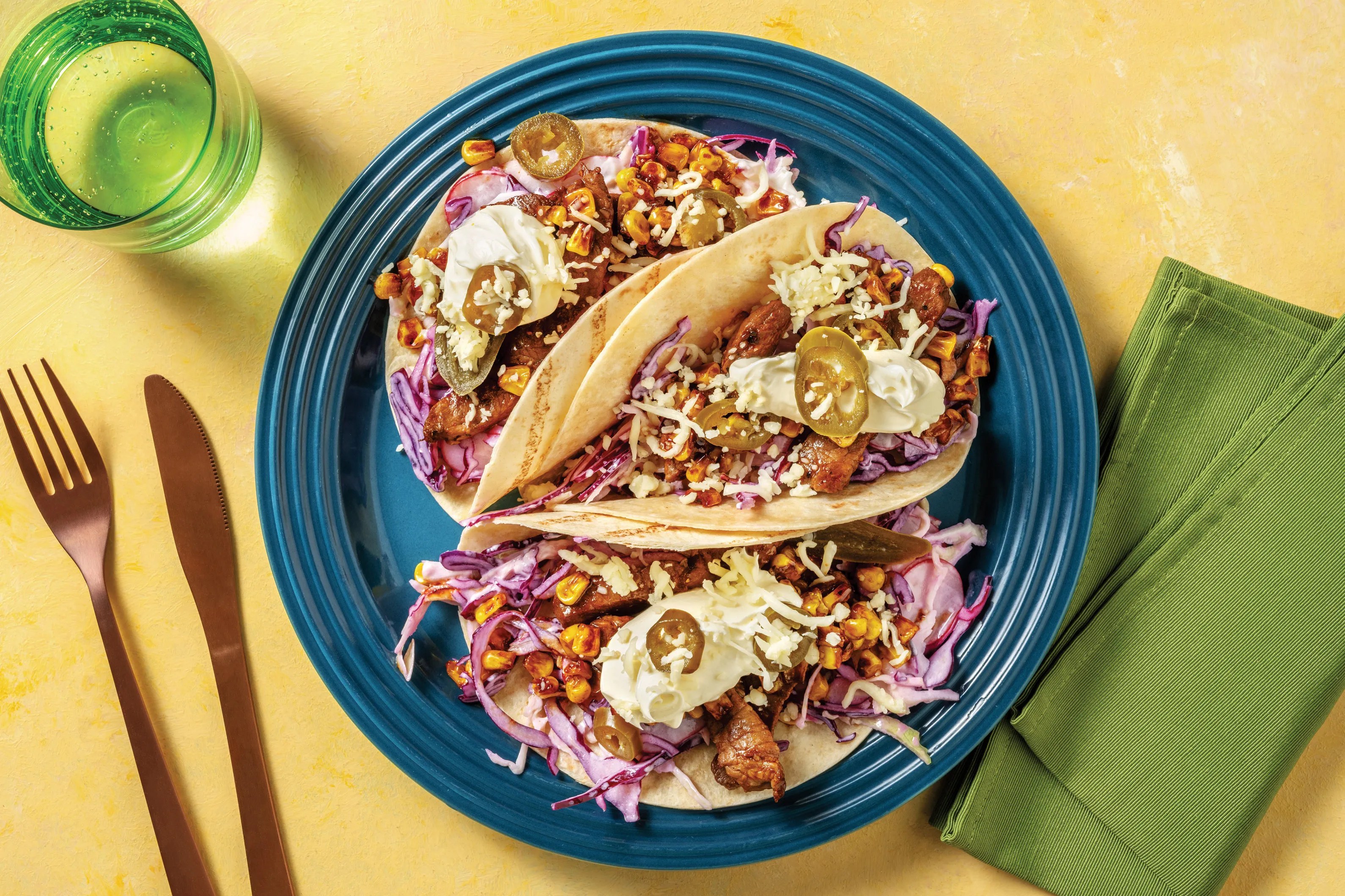 Chipotle Beef & Corn Tacos with Slaw & Jalape??os Recipe HelloFresh