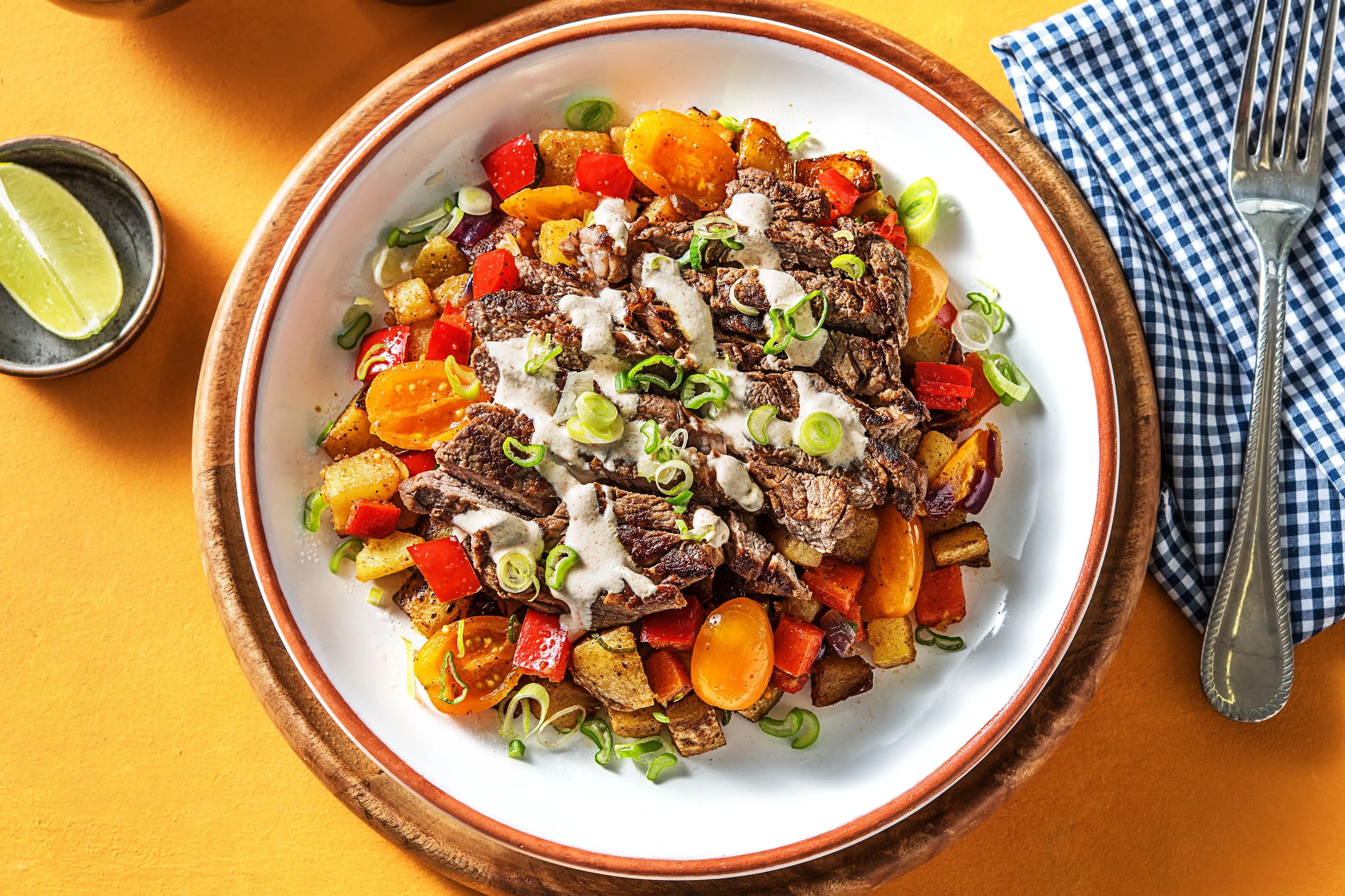 Chipotle Steak with Pepper Hash Recipe HelloFresh