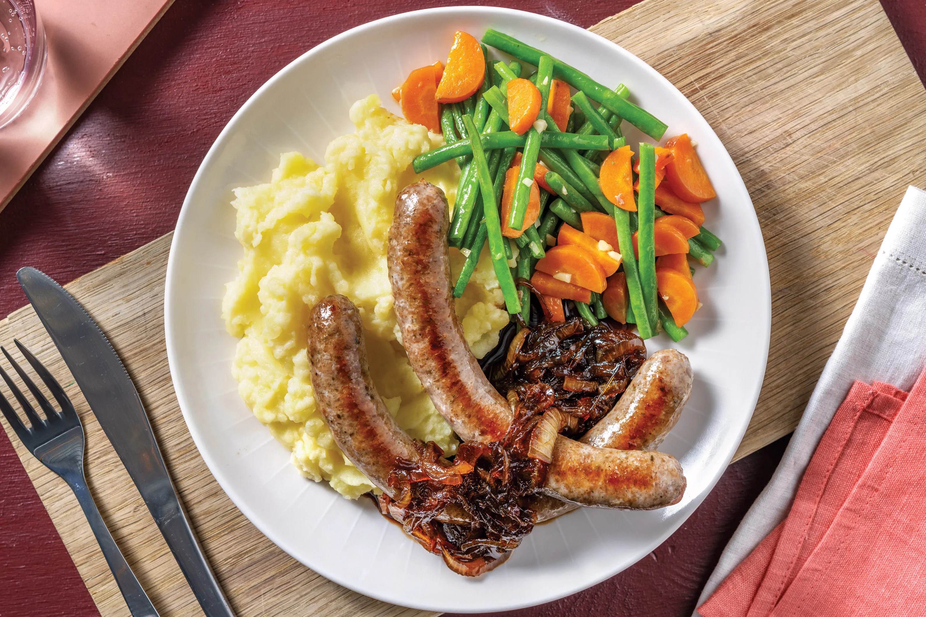 Beef Sausages & Parmesan Mash Recipe HelloFresh