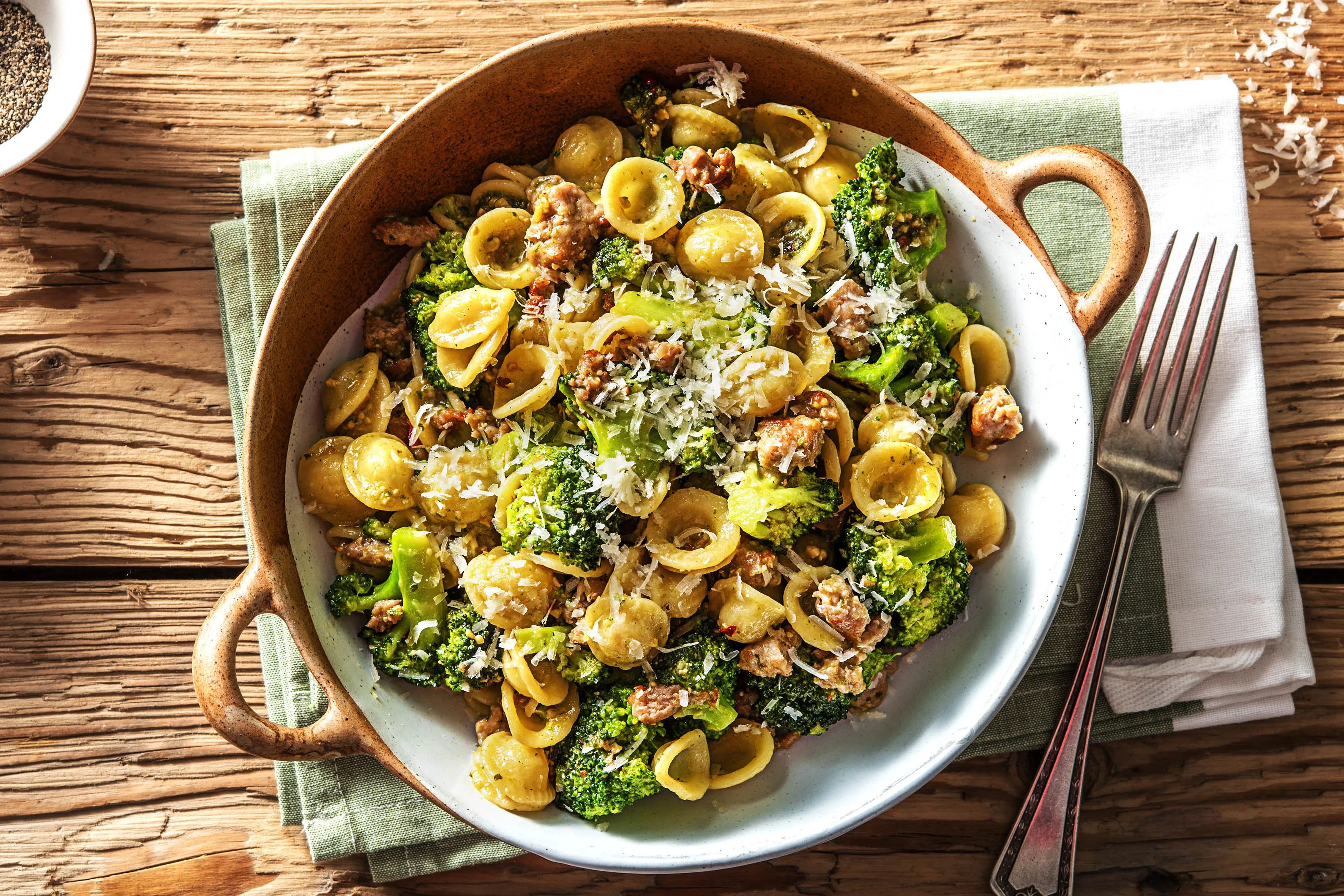 Pesto Pasta Shells with Sausage and Broccoli Recipe HelloFresh