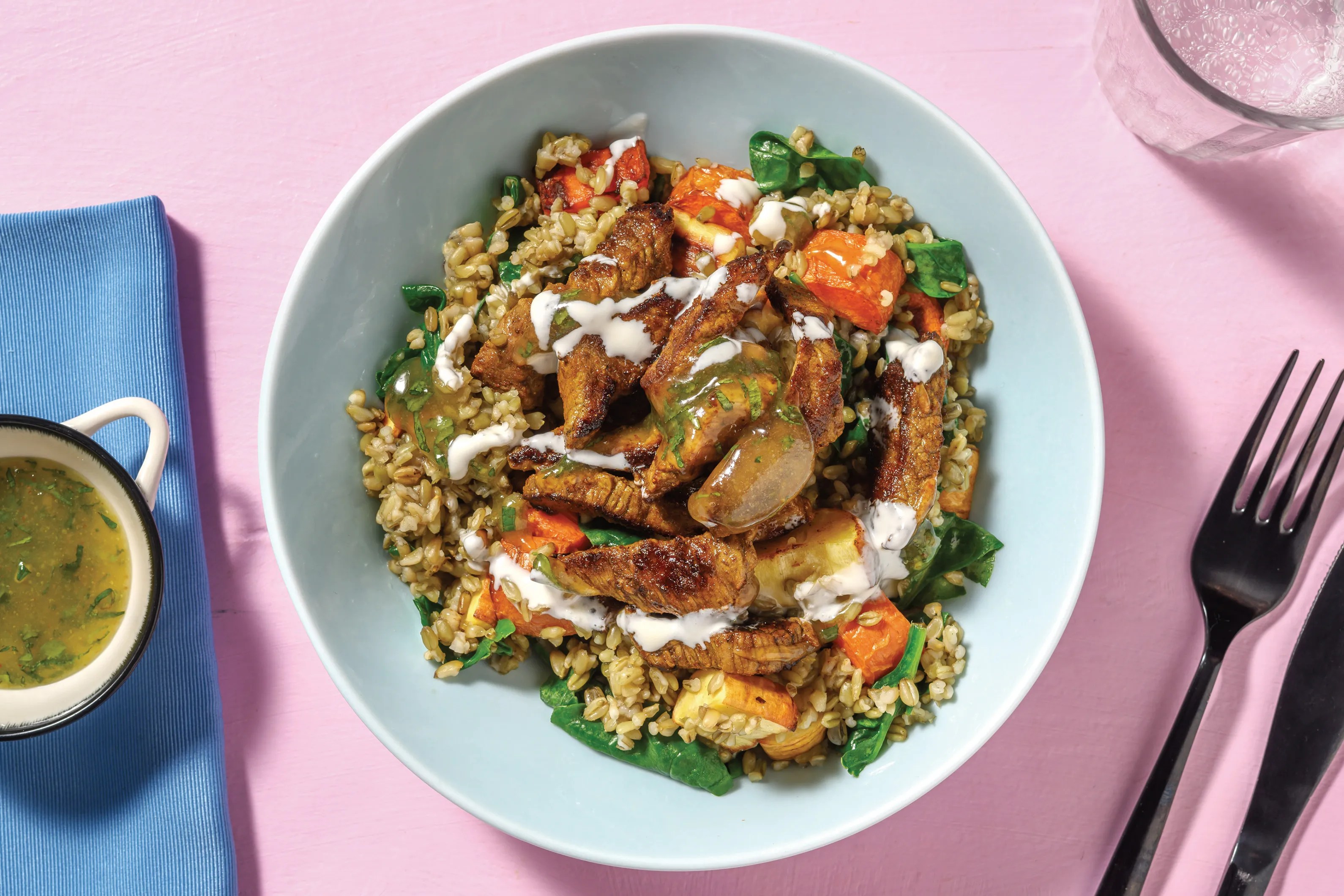 Easy Middle Eastern Beef & Mint Sauce Recipe HelloFresh