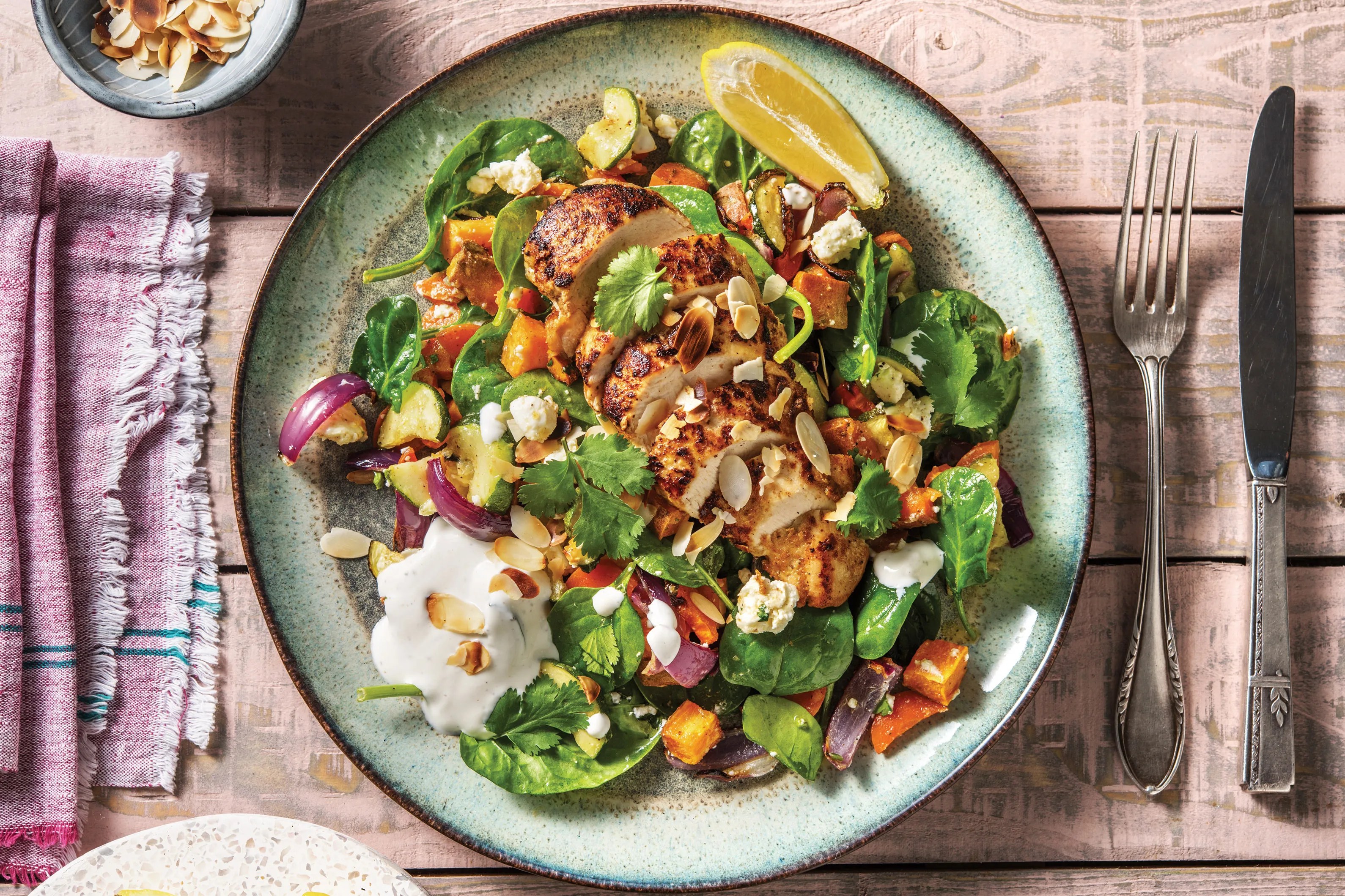 Middle Eastern Yoghurt Chicken with Roast Veggies Recipe HelloFresh