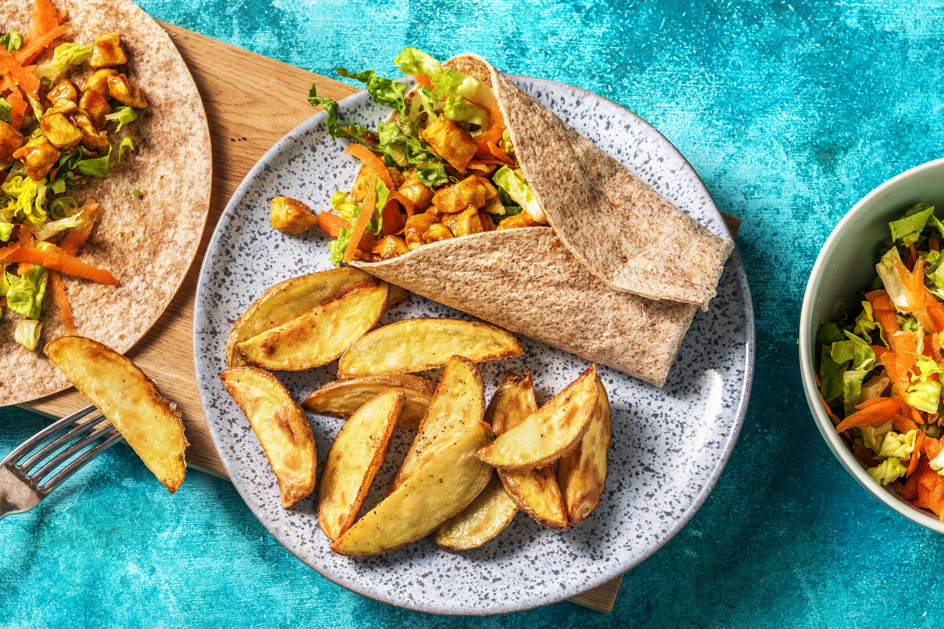 Satay Chicken Wraps with Salad Recipe HelloFresh