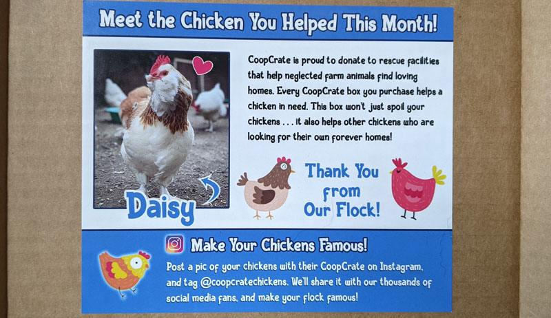 CoopCrate chicken treats chickens