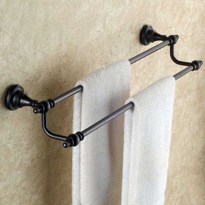 European Antique Bathroom Accessories Copper ORB Doublelayer Towel Bar