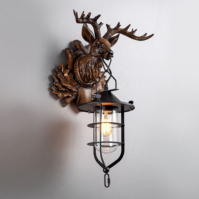 Lighting Wall Lights American Loft Retro Industrial Style Resin Personality Creative Deer