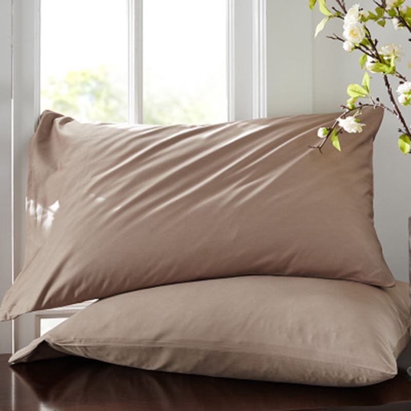 60S Satin Cotton Single Cotton Pillowcase Solid Color Pillowcase 48