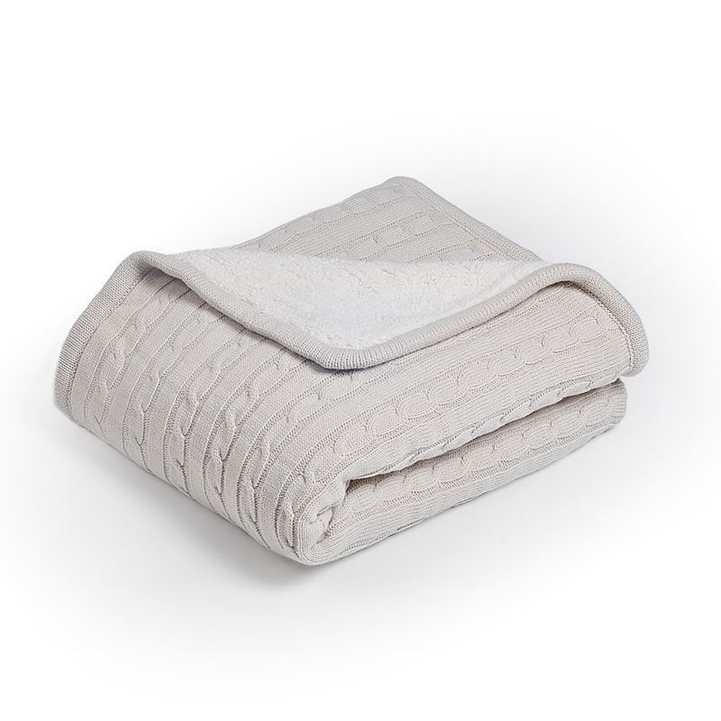 European Simple Thicken Cashmere Cotton Knitting Aircraft Blanket 150*200cm