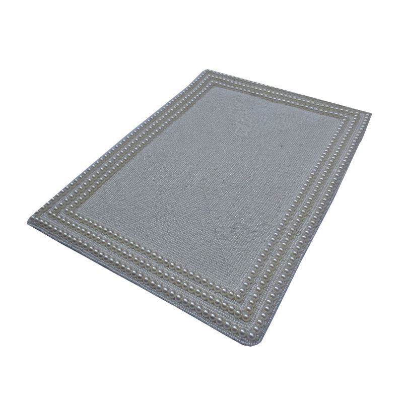 Handmade Beaded Silver Glass Bead High End Luxury Rectangle Placemat