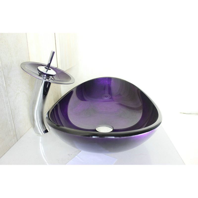 Faucets Sink and Faucet Sets Modern Fashion Oval Purple Tempered