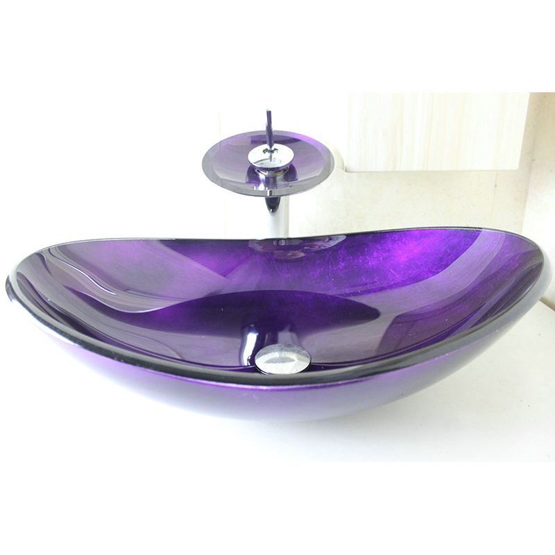Faucets Sink and Faucet Sets Modern Fashion Oval Purple Tempered
