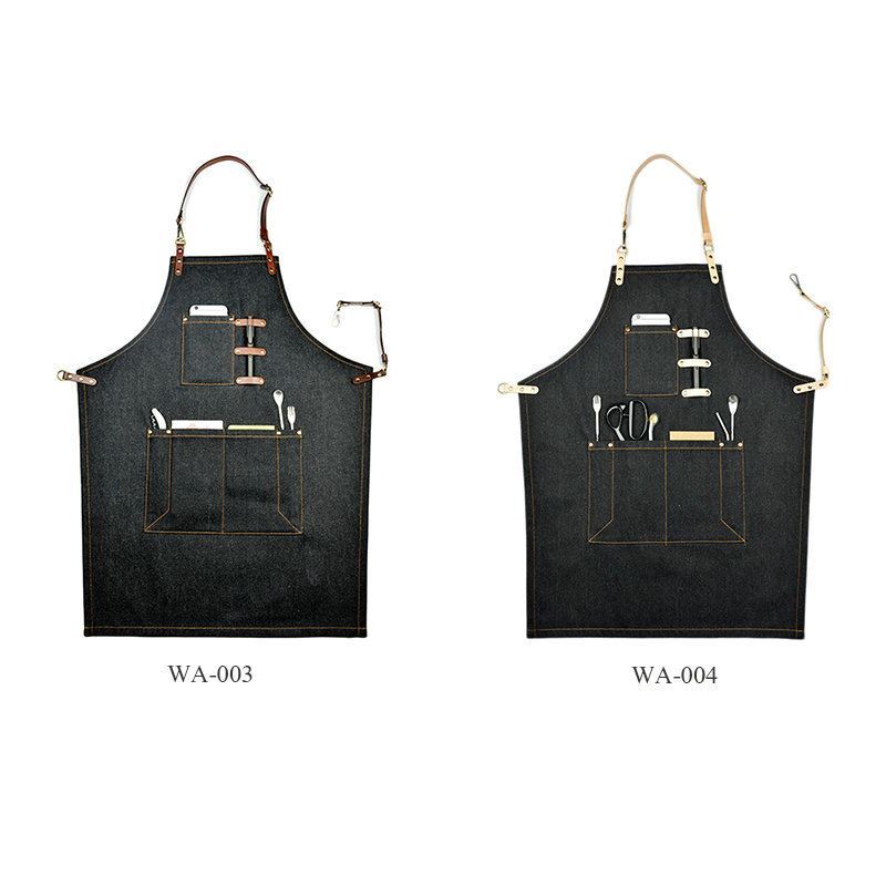 Denim Leather Work Aprons Barista Aprons Painting Apron Cooking Aprons