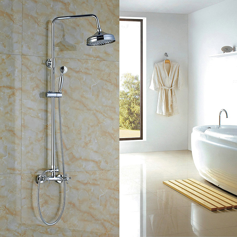Modern Simple Chrome Plating Bathroom Shower Faucet