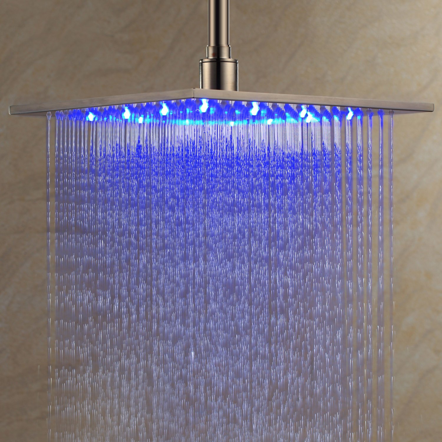 Light Up Shower Head Stainless Steel with Color Changing LED Light 12 inch