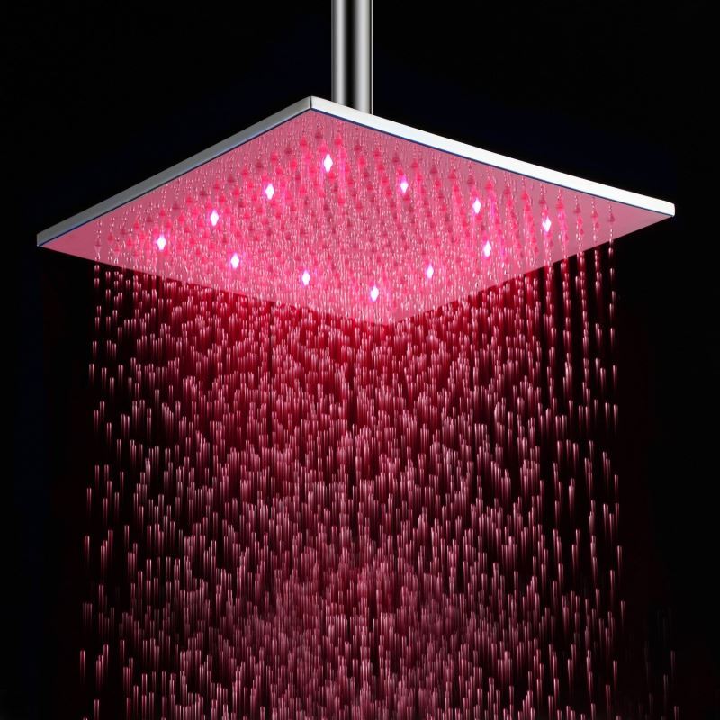 12 inch Brass Shower Head with Color Changing LED Light