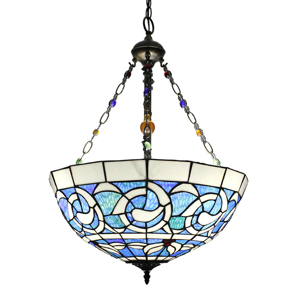 Stained Glass Chandelier / Fumat Tiffany Style Ceiling Lamp Multi