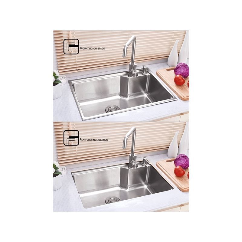 White Single Bowl Drop In Kitchen Sink