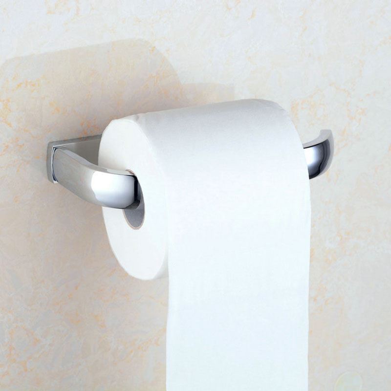 Modern Toilet Roll Holder Contemporary Chrome Finish Brass Toilet Roll