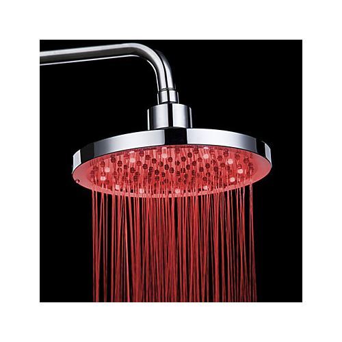 7 Colors Changing LED Contemporary Chrome Shower Faucet Head of 8 inch