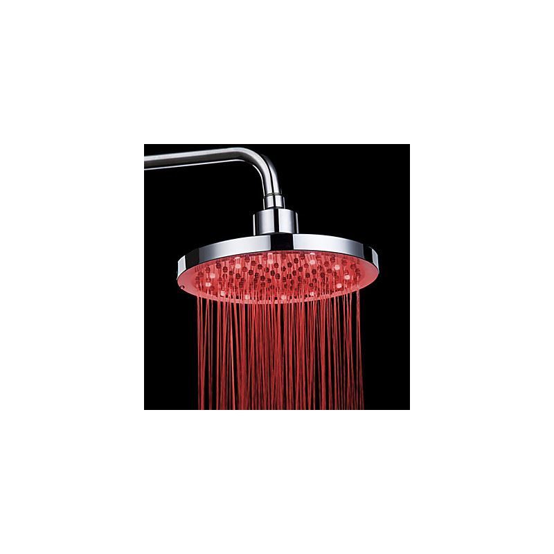 7 Colors Changing LED Contemporary Chrome Shower Faucet Head of 8 inch