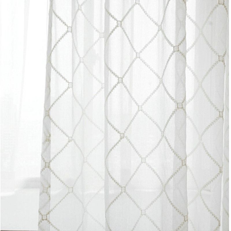 (One Panel)European Sheer Curtains Advanced Customization Embroidery