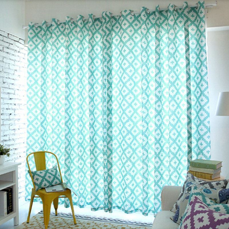 ( One Panel )Nordic Simple Geometric Pattern Curtains Advanced
