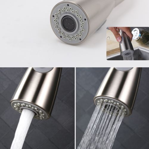 Nickel Brushed Finish ABS Circle Handle Shower Head