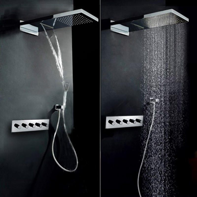 Luxury Waterfall Shower Faucet Modern Rain Shower System