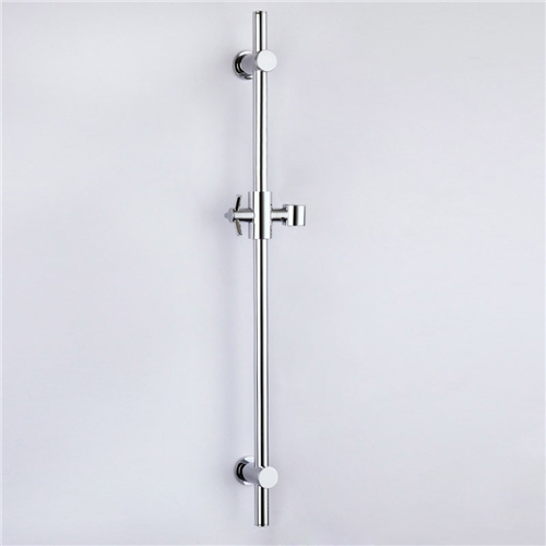 Chrome Handheld Shower Bar Wall Mounted Round Hand Showerhead Slide Bar