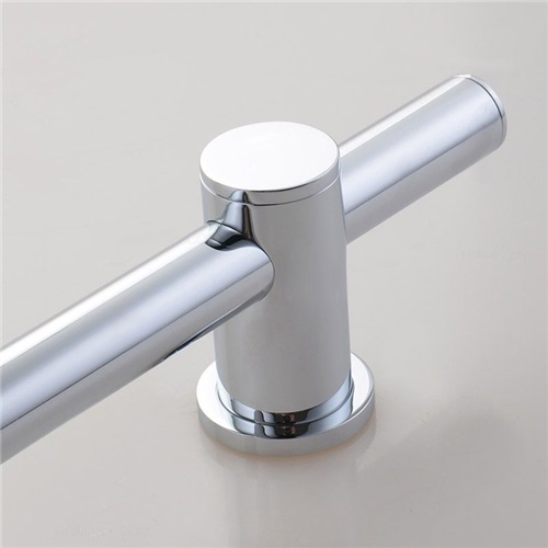 Chrome Handheld Shower Bar Wall Mounted Round Hand Showerhead Slide Bar
