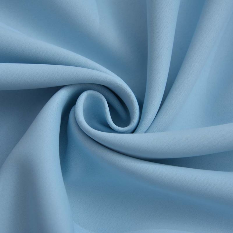 Solid Light Blue Curtain Modern Silk Imitation Curtain Living Room Bedroom Blackout Fabric(One