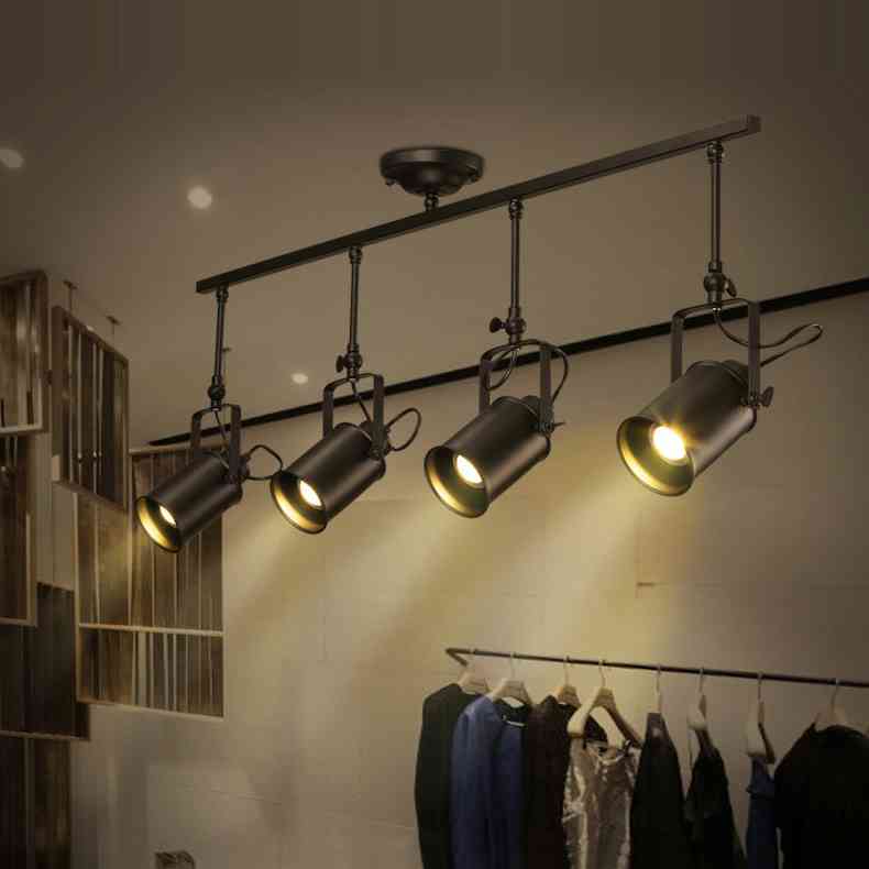 Industrial Retro Style Stoving Varnish Long Fixture Spot Light 4light