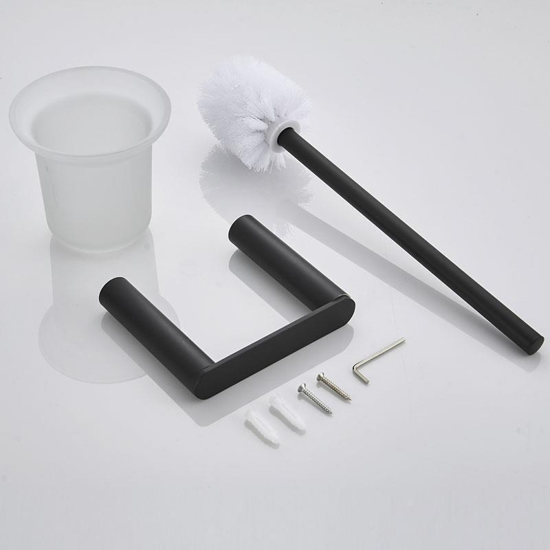 Simple Black Toilet Brush Stainless Steel Toilet Accessories With