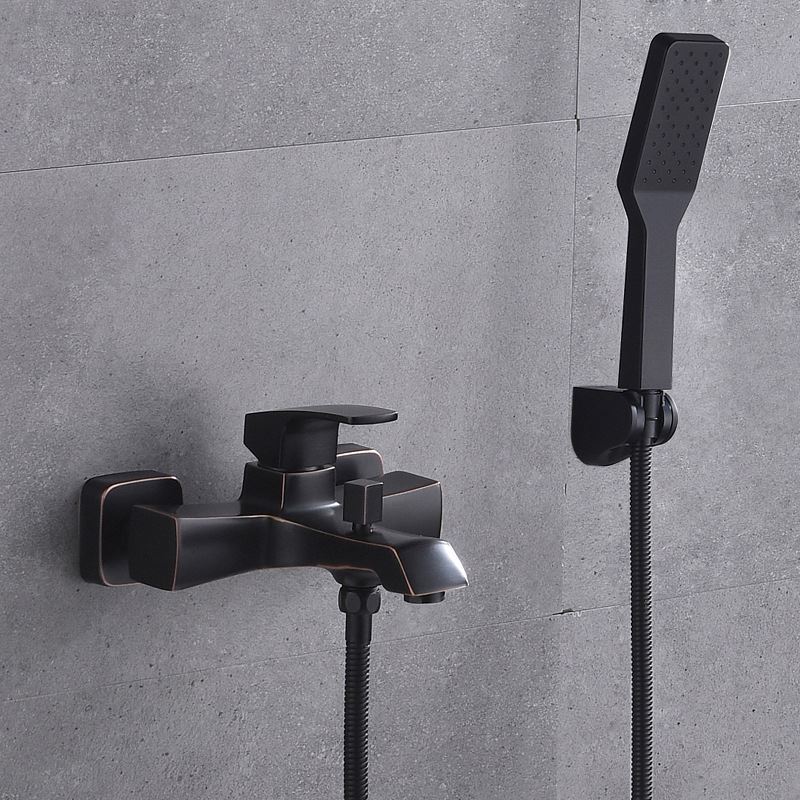 Wall Mount Bath Shower Mixer Tap Black Shower Faucet Set ORB / Chrome