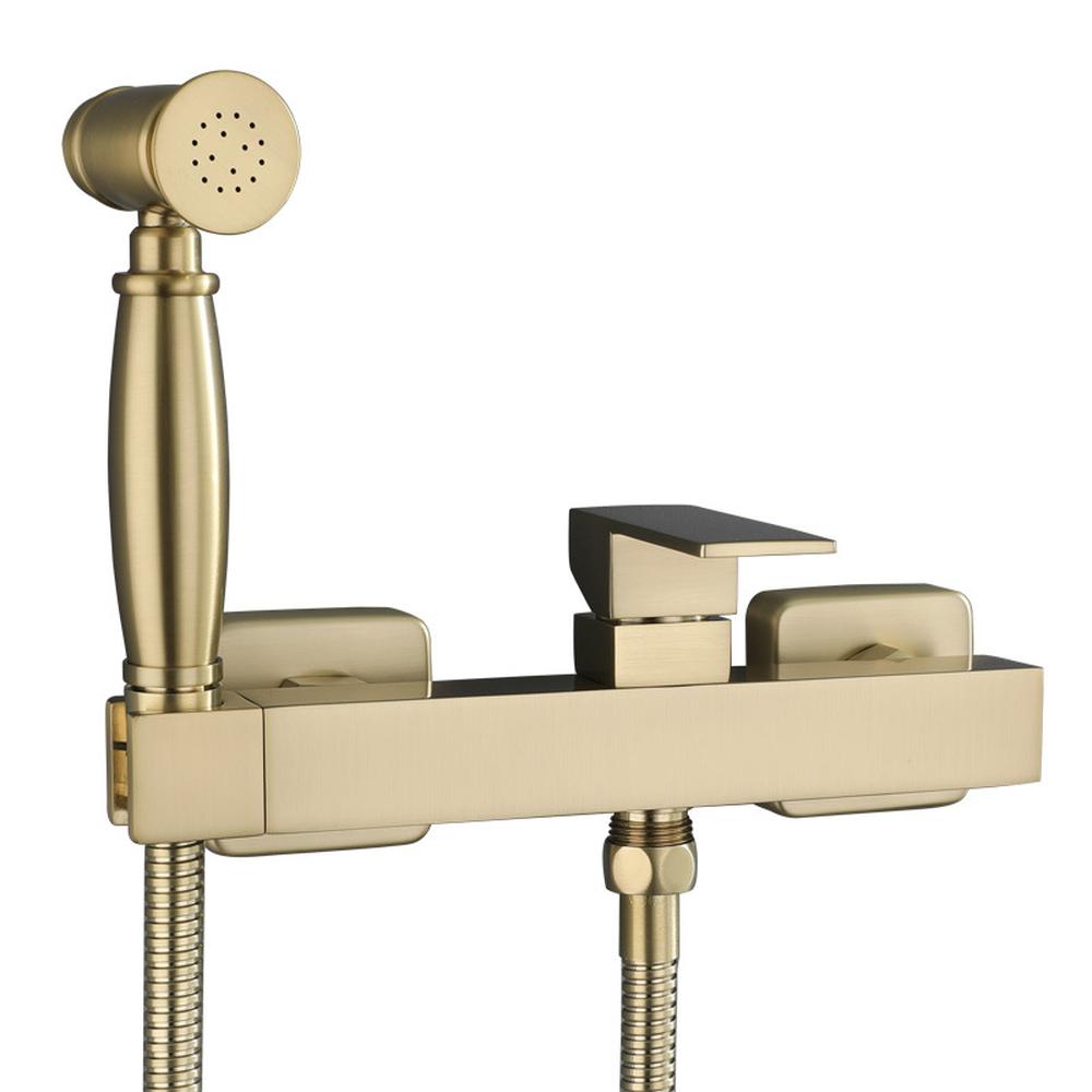 Brushed Gold Pressurized Bidet Spray Brass Bidet Faucet Hot and Cold Faucet