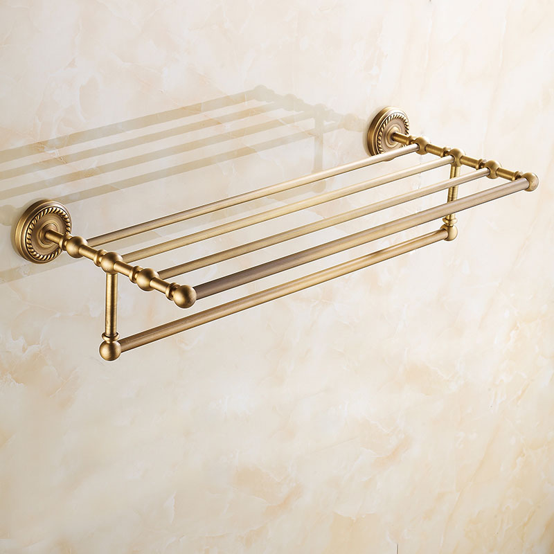 Solid Brass Vintage Towel Holder Guest Towel Stand Bathroom Towel Rack