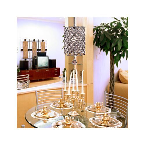 Contemporary Crystal Drop Pendant Light in Cylinder Style